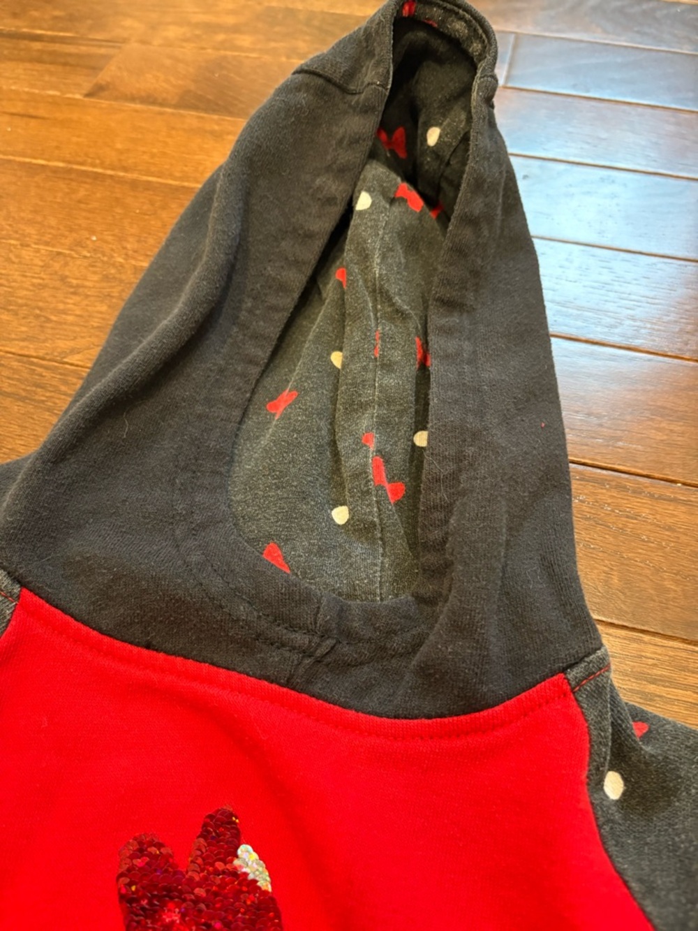 Disney World Minnie Mouse Flip Sequin Hoodie Pullover Girls Size XS - Picture 5 of 8